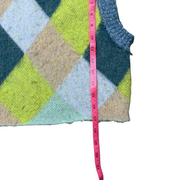 Free People Argyle Quinn Sweater Vest Pullover Menswear Small Multicolor wool - Picture 10 of 12